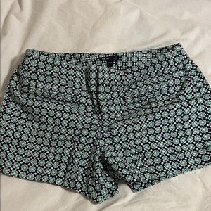 GAP High Waist Geometric Green and Navy Shorts
